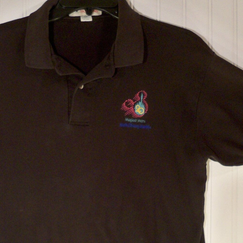Walt Disney World 20th Magical Years Black Polo *Shirt, L